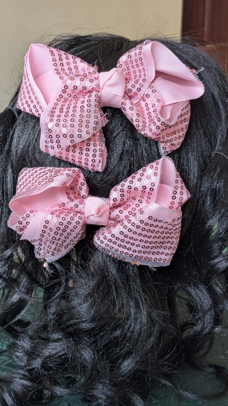 Baby pink - sequin Bow